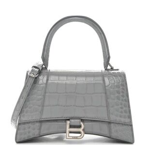 Grey Croc Hourglass Crossbody